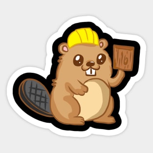 Beaver forest rodents for children animal welfare animal hunters Sticker